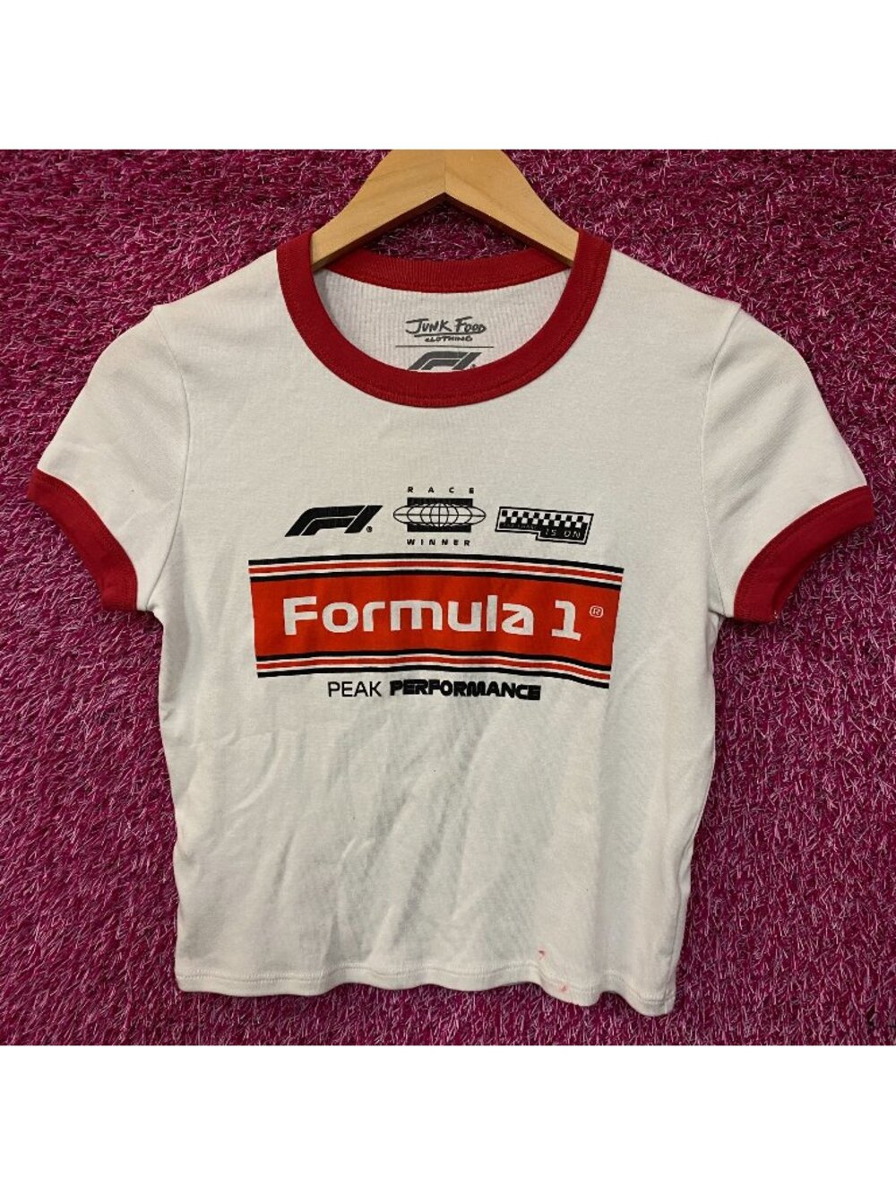 Junk Food Women's Formula 1 Finish Line Crop T-shirt Small